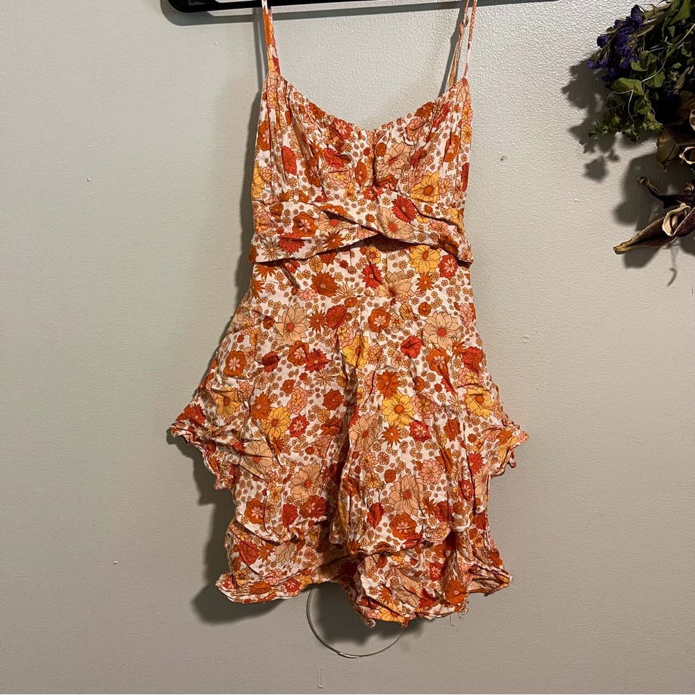 Orange Floral Dress